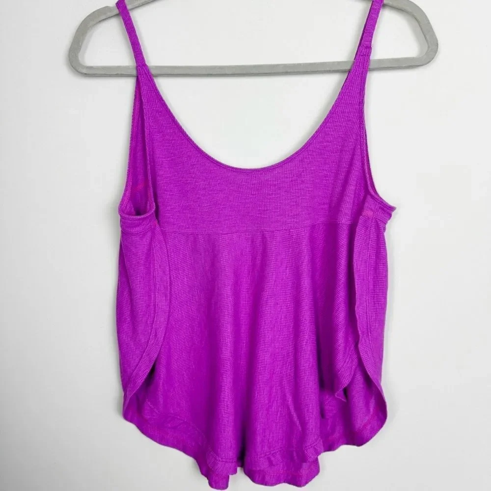FREE PEOPLE | INTIMATELY Purple Textured Side Slit Tank Top Women’s Size Medium